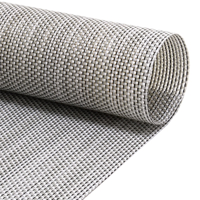 FOH XPM098GYV83 16" W Gray Vinyl Rectangle Metroweave Placemat