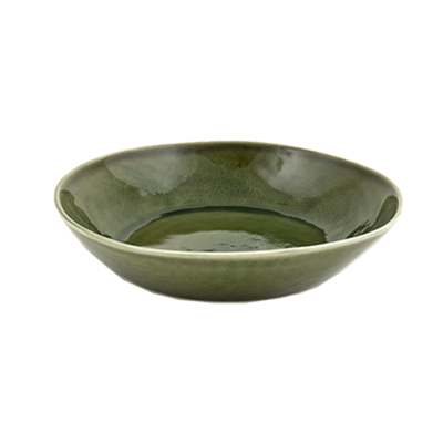 FOH DBO144GRP22 34 Oz. Leek Round Porcelain Kiln Bowl