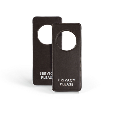 FOH RMI002BRL24 3.5" W Brown Faux leather Rectangle Door Hanger