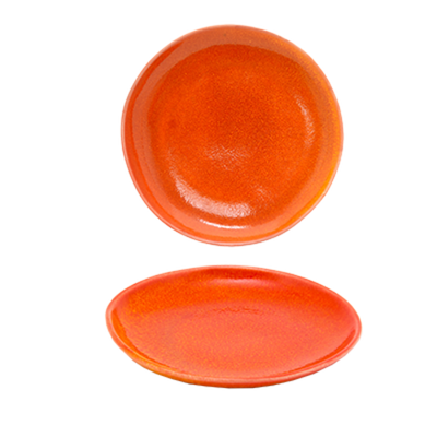 FOH DDP061ORP22 10" Dia. Blood Orange Round Porcelain Kiln Plate