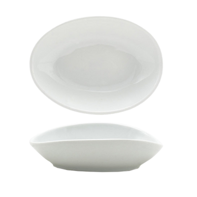 FOH DBO148WHP22 6 Oz. White Oval Porcelain Tides Bowl