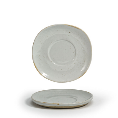 FOH DCS070BEP23 4.5" Dia. x 0.5" Ash Porcelain Round Artefact Saucer
