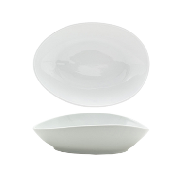 FOH DBO147WHP21 15 Oz. White Oval Porcelain Tides Bowl