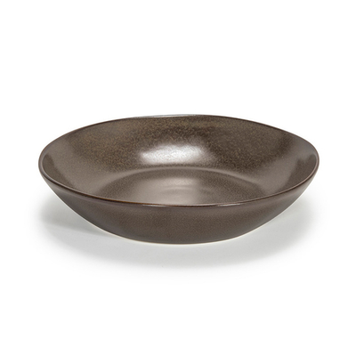 FOH DBO144ESP22 34 Oz. Mocha Round Porcelain Kiln Bowl