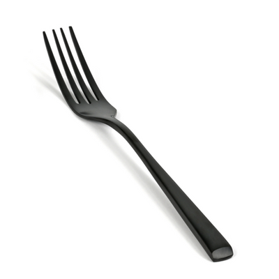 FOH FDF006BKS23 8" L Matte Black Stainless Steel Parker Dinner Fork - 12/Case