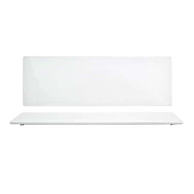 FOH DAP028WHP23 12" W Porcelain Rectangular Curved Canvas Plate