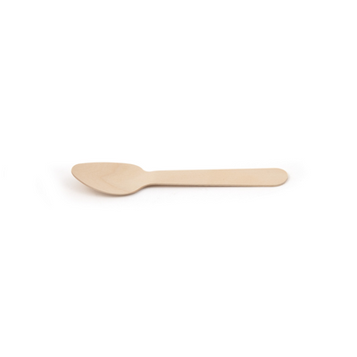 FOH FSM005NAW28 3.75" W Wood Servewise Disposable Mini Spoon