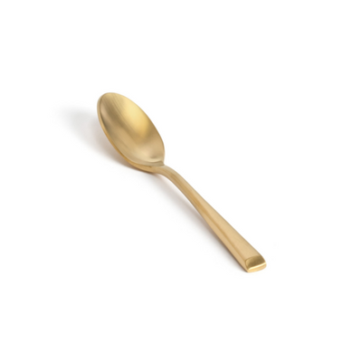 FOH FCS006GOS23 4.75" L Matte Brass Gold Stainless Steel Parker Demitasse Spoon