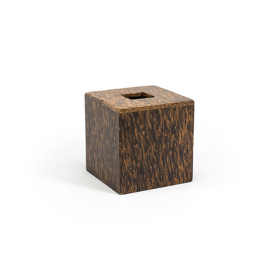 FOH RTB003PWW21 5.25" W Brown Wood Square Tissue Cover