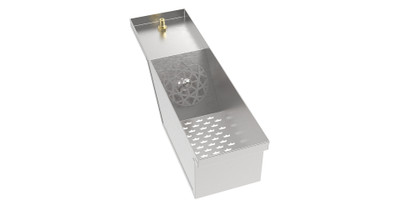 Krowne MW-SJ MoveWell 6" W x 21" D x 6" H Stainless Steel Dump Sink Modular Insert with Spray Jet