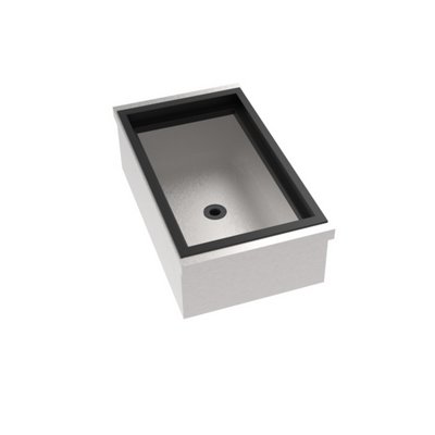Krowne MW-IB12 MoveWell 2" W x 21" D x 6" W Stainless Steel Insulated Ice Bin Modular Insert with Sliding Cover