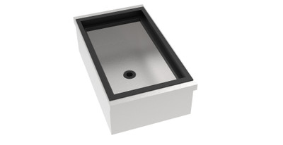 Krowne MW-IB12 MoveWell 2" W x 21" D x 6" W Stainless Steel Insulated Ice Bin Modular Insert with Sliding Cover