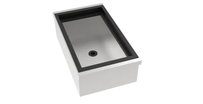 Krowne MW-IB12 MoveWell 2" W x 21" D x 6" W Stainless Steel Insulated Ice Bin Modular Insert with Sliding Cover
