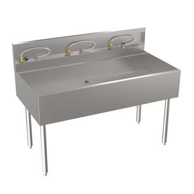 Krowne MW48 MoveWell 48” W x 24” D x 36.5” H Stainless Steel Adaptive Station Bin with Legs