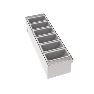 Krowne MW-CT6 6&quot; W x 21&quot; D x 6&quot; H Silver Plastic Condiment Tray Modular Insert