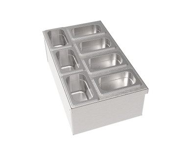 Krowne MW-CT12 12" W x 21" D x 6" H Silver Stainless Steel Condiment Tray Modular Insert