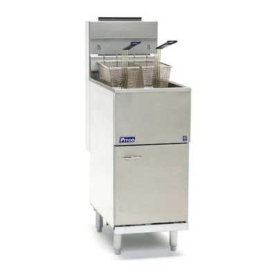 Pitco 40D-NG 15.13" W Stainless Steel Thermostatic Floor Model Natural Gas Fryer - 107,000 BTU