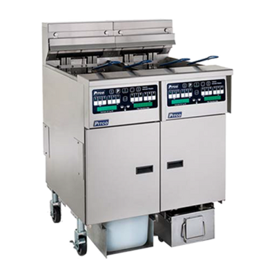 Pitco SELV14C-3/FD 48.88" W Electric Solstice Reduced Oil Volume Fryer System - 208 Volts