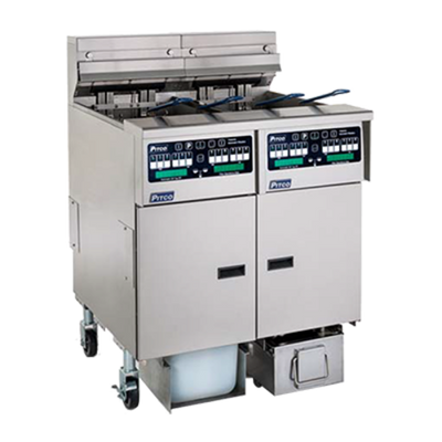 Pitco SELV14C-3/FD 48.88" W Electric Solstice Reduced Oil Volume Fryer System - 208 Volts