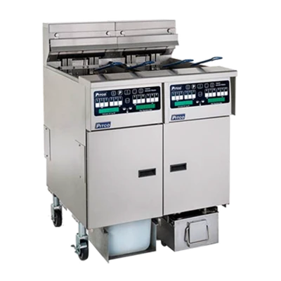 Pitco SELV14C-3/FD 48.88" W Electric Solstice Reduced Oil Volume Fryer System - 208 Volts