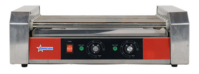 Omcan USA 44691 17.9" Long Stainless Steel Countertop Electric Hot Dog Roller Grill - 120 Volts 910 Watts