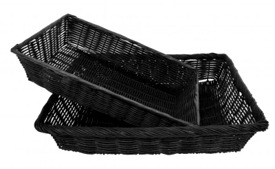 Omcan USA 31426 4" Deep Black Weave Pattern Deli Basket