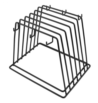 Omcan USA 80128 Black Vinyl Coated 6 Slots Cutting Board Rack