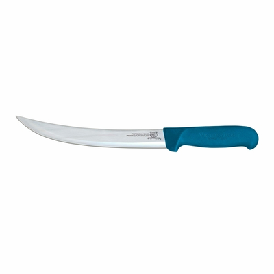 Omcan USA 23890 8" Blue Handle Curved Blade Breaking Knife
