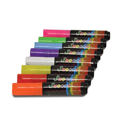 Omcan USA 39866 15mm Water Based NIB Fluorescent Markers for LED Menu Boards