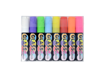 Omcan USA 39866 15mm Water Based NIB Fluorescent Markers for LED Menu Boards