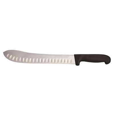 Omcan USA 12507 11" Black Handle Granton Edge Butcher Knife