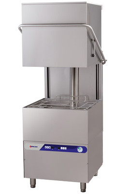 Omcan USA 46797 Stainless Steel Single Rack Door Type Dishwasher - 220 Volts 1-Ph