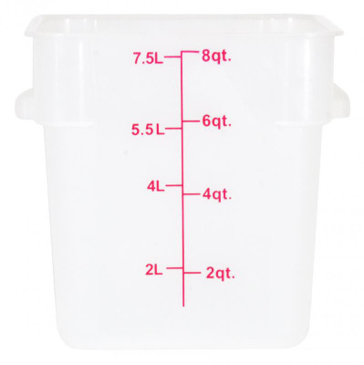 Omcan USA 80193 8 Qt. Translucent Polypropylene Square Food Storage Container