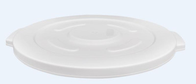 Omcan USA 80598 White Polyethylene Round Flat Lid for 20 Gallon Container #80583