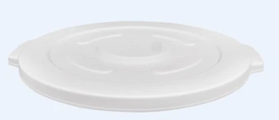 Omcan USA 80598 White Polyethylene Round Flat Lid for 20 Gallon Container #80583