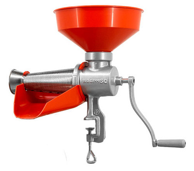 Omcan USA 30105 Manual Tomato Squeezer with Plastic Funnel And Drip