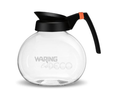 Waring WCDB64X 64 Oz. Black Ergonomic Handle Cafe Deco Clear Glass Decanter