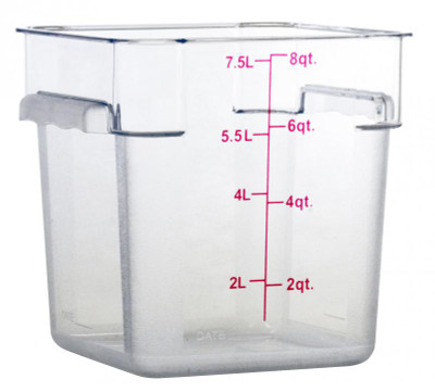 Omcan USA 80169 8 Qt. Clear Polycarbonate Square Food Storage Container