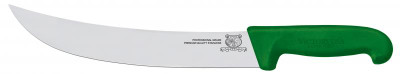 Omcan USA 23883 10" Stainless Steel Green Handle Curved Steak Knife