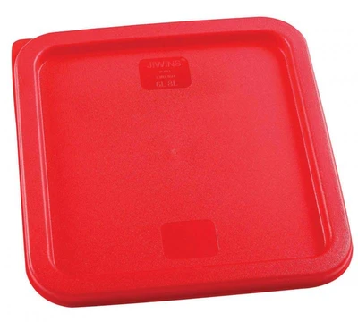 Omcan USA 80223 Red Polyethylene Square Food Storage Container Lid for 6 and 8 Qt. Container
