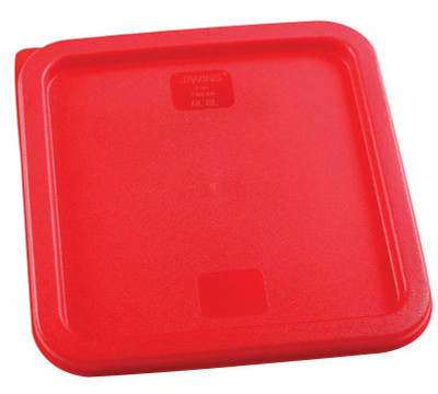 Omcan USA 80223 Red Polyethylene Square Food Storage Container Lid for 6 and 8 Qt. Container