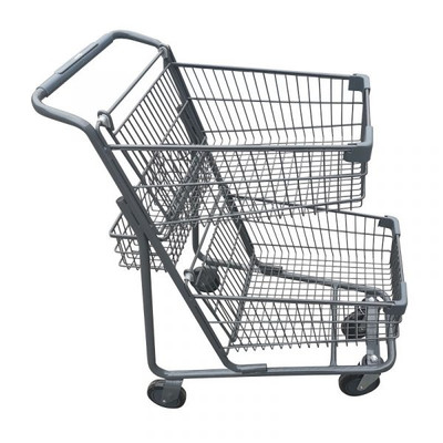 Omcan USA 44555 70 L Capacity Double Basket Shopping Cart