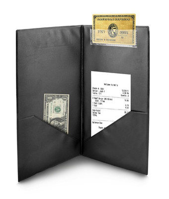 Omcan USA 39789 Black Check Holder with Credit Card Slot