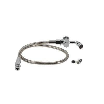 Component Hardware KL50-Y400-44 Pre-Rinse Button Spray Assembly with 44" Stainless Steel Hose and Adapters