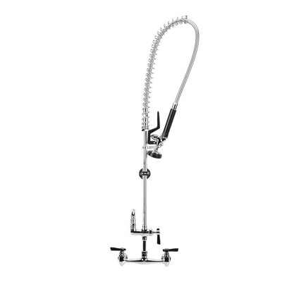 Component Hardware TLL13-1100-AF4MKZ 12" Horizontal Stainless Steel Swing Spout Wall Mount Top-Line Pre-Rinse Assembly with Add-On Faucet