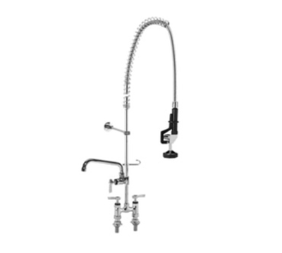 Component Hardware KL56-1000-AF3 4&quot; Centers Deck Mount Compression Valves Encore Pre-Rinse Assembly with 10&quot; Add-On Faucet