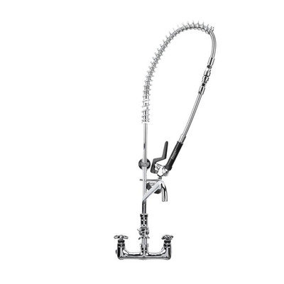 Component Hardware KL34-1018-BR 14" Tubular Swing Spout Add-On Faucet Stainless Steel Spring Wall Mount Encore Quik-fil High Volume Pre-Rinse