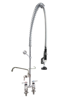 Component Hardware KC56-1000-AF4 12" Add-On Swing Spout Deck Mount 4" Adjustable Centers Encore Commercial Pre-Rinse Assembly