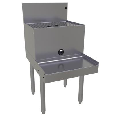Glastender DBSA-18-RF Stainless Steel Drainboard Blender Station with Rinser Faucet