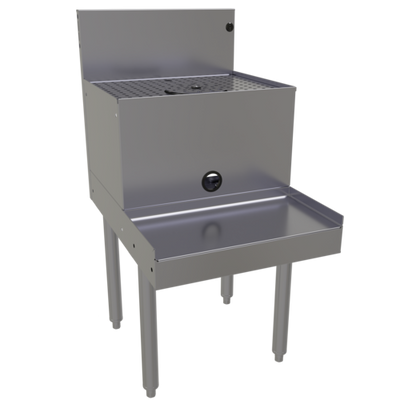 Glastender DBSA-18-RF Stainless Steel Drainboard Blender Station with Rinser Faucet